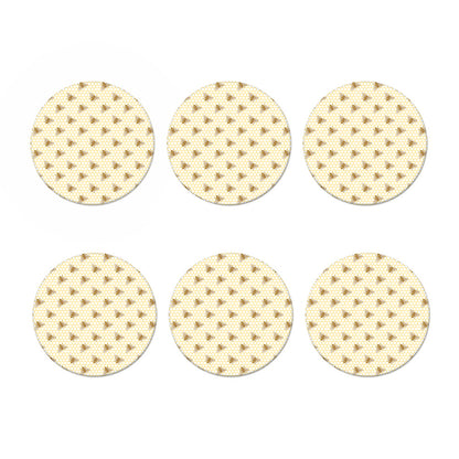 Honey Bee Hive Pattern Print Coaster Set