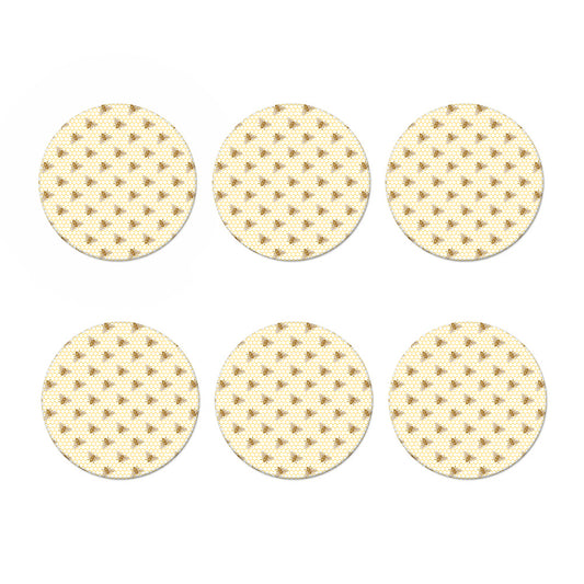Honey Bee Hive Pattern Print Coaster Set