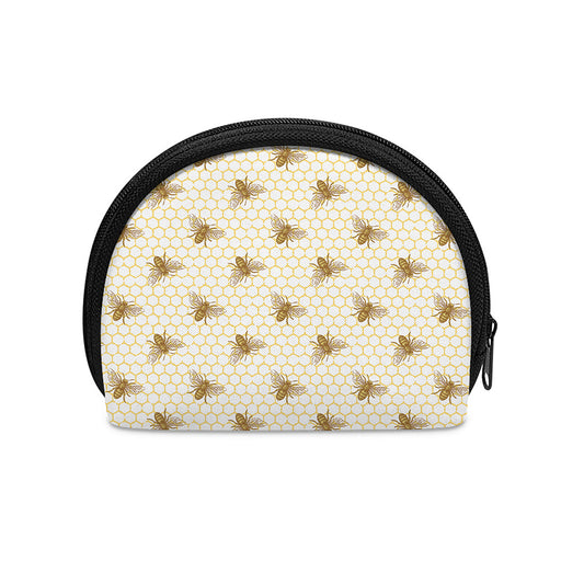 Honey Bee Hive Pattern Print Coin Purse