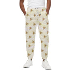 Honey Bee Hive Pattern Print Cotton Pants