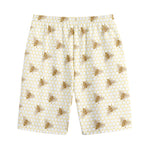 Honey Bee Hive Pattern Print Cotton Shorts