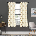 Honey Bee Hive Pattern Print Grommet Curtain Panels