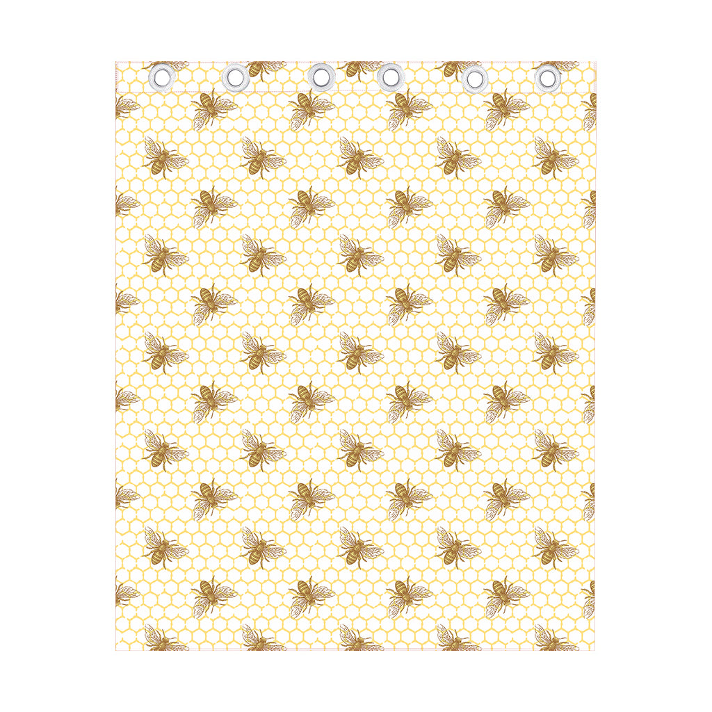 Honey Bee Hive Pattern Print Curtain