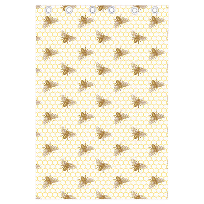 Honey Bee Hive Pattern Print Curtain