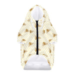 Honey Bee Hive Pattern Print Dog Zip Up Hoodie