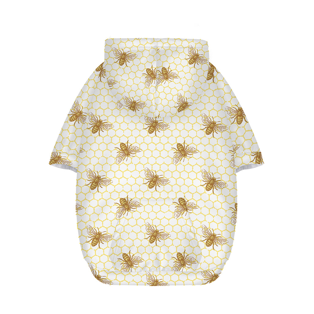 Honey Bee Hive Pattern Print Dog Zip Up Hoodie