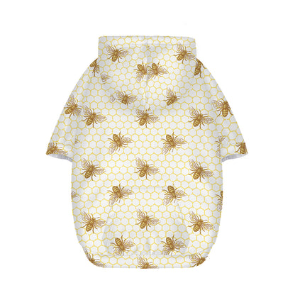 Honey Bee Hive Pattern Print Dog Zip Up Hoodie
