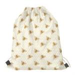 Honey Bee Hive Pattern Print Drawstring Bag