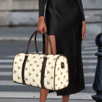 Honey Bee Hive Pattern Print Duffle Bag