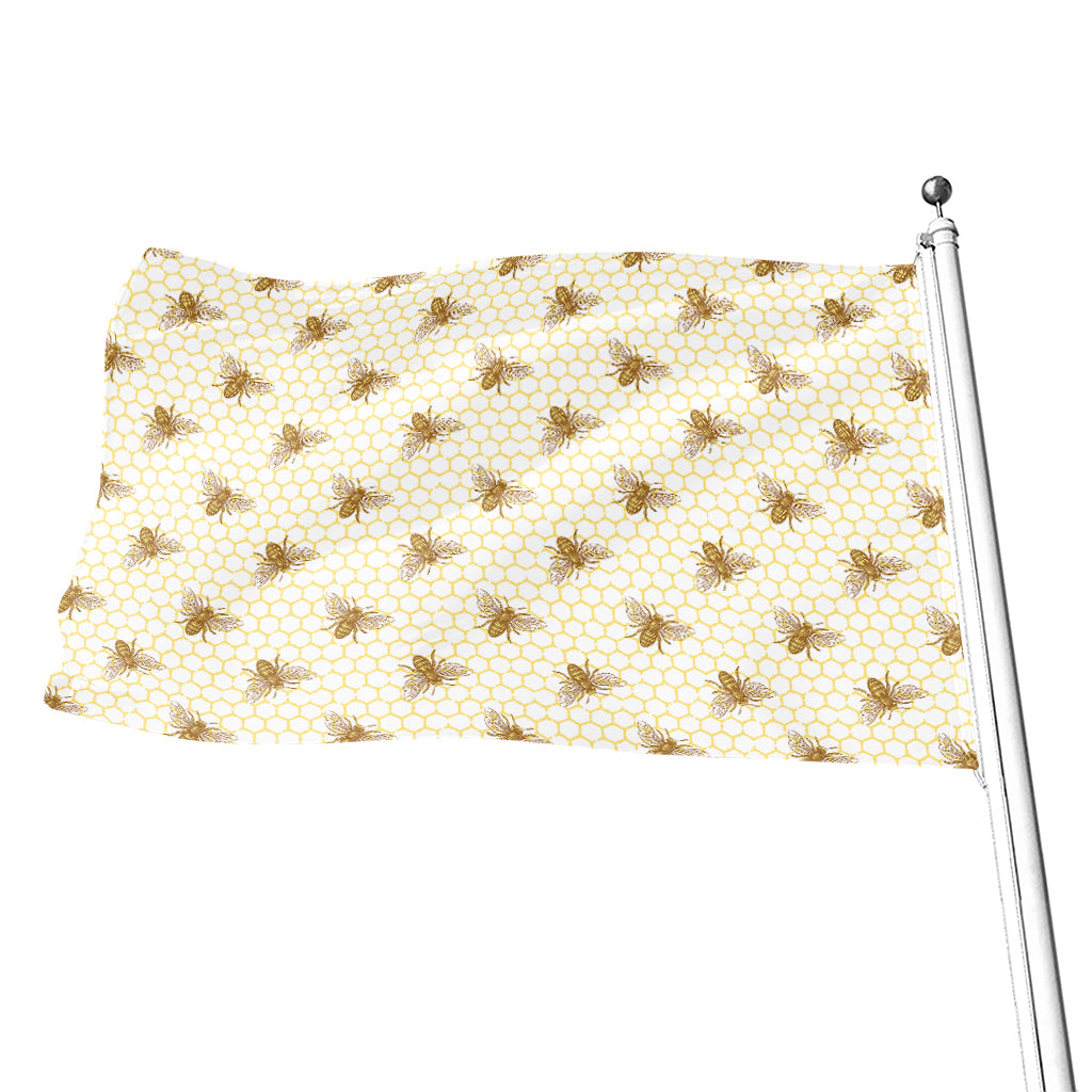 Honey Bee Hive Pattern Print Flag
