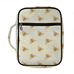 Honey Bee Hive Pattern Print Front Pocket Bible Bag