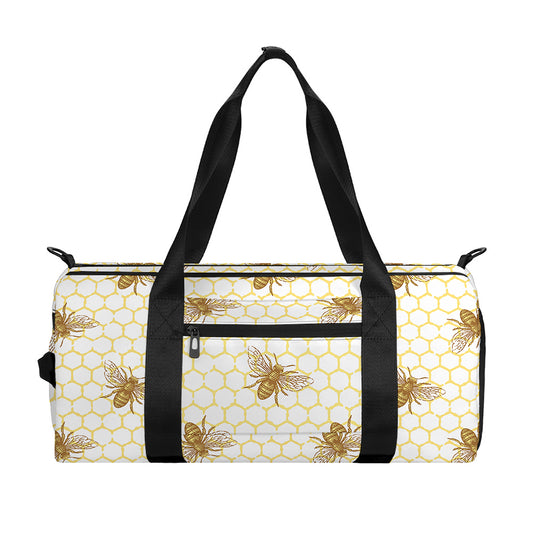 Honey Bee Hive Pattern Print Gym Bag