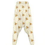 Honey Bee Hive Pattern Print Hammer Pants