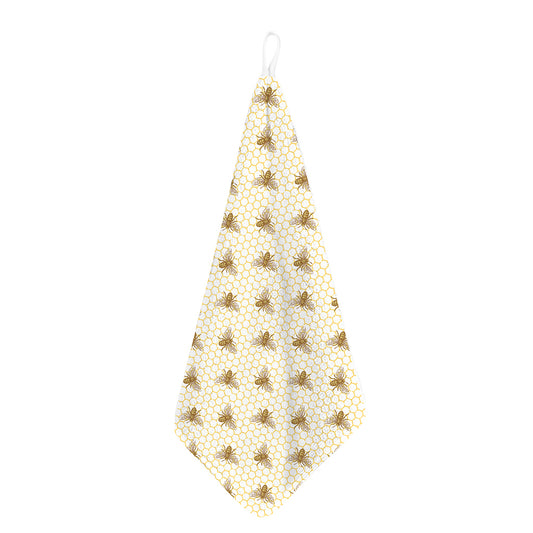 Honey Bee Hive Pattern Print Hand Towel