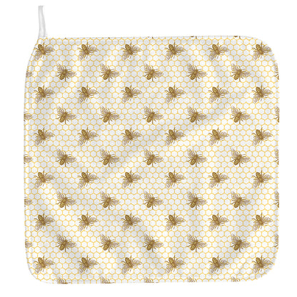Honey Bee Hive Pattern Print Hand Towel