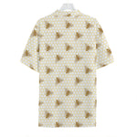 Honey Bee Hive Pattern Print Hawaiian Shirt