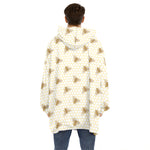 Honey Bee Hive Pattern Print Hoodie Blanket