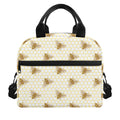Honey Bee Hive Pattern Print Insulated Lunch Bag
