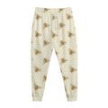 Honey Bee Hive Pattern Print Jogger Pants
