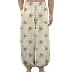 Honey Bee Hive Pattern Print Lantern Pants