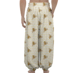 Honey Bee Hive Pattern Print Lantern Pants