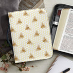 Honey Bee Hive Pattern Print Leather Bible Cover