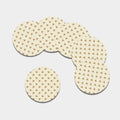 Honey Bee Hive Pattern Print Leather Coaster Set