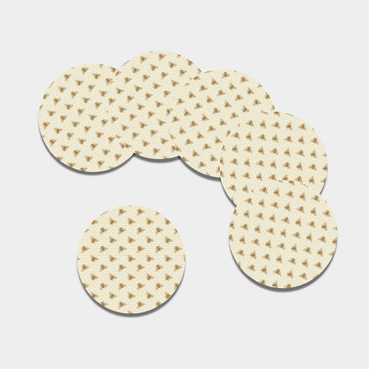 Honey Bee Hive Pattern Print Leather Coaster Set