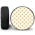 Honey Bee Hive Pattern Print Leather Spare Tire Cover