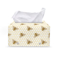 Honey Bee Hive Pattern Print Leather Tissue Box Cover