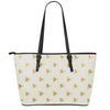 Honey Bee Hive Pattern Print Leather Tote Bag
