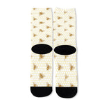Honey Bee Hive Pattern Print Long Socks