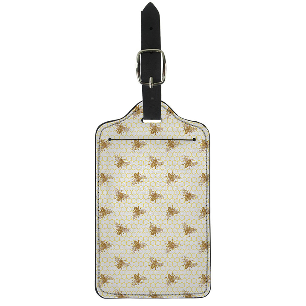 Honey Bee Hive Pattern Print Luggage Tag