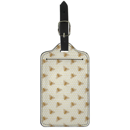Honey Bee Hive Pattern Print Luggage Tag