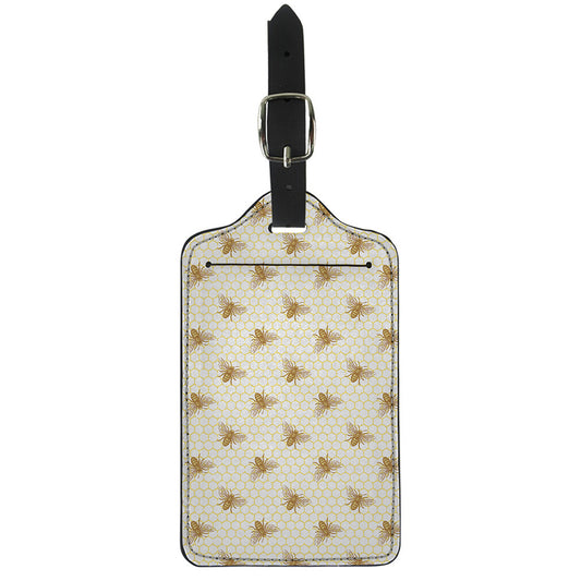 Honey Bee Hive Pattern Print Luggage Tag