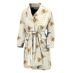 Honey Bee Hive Pattern Print Men's Bathrobe