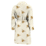 Honey Bee Hive Pattern Print Men's Bathrobe