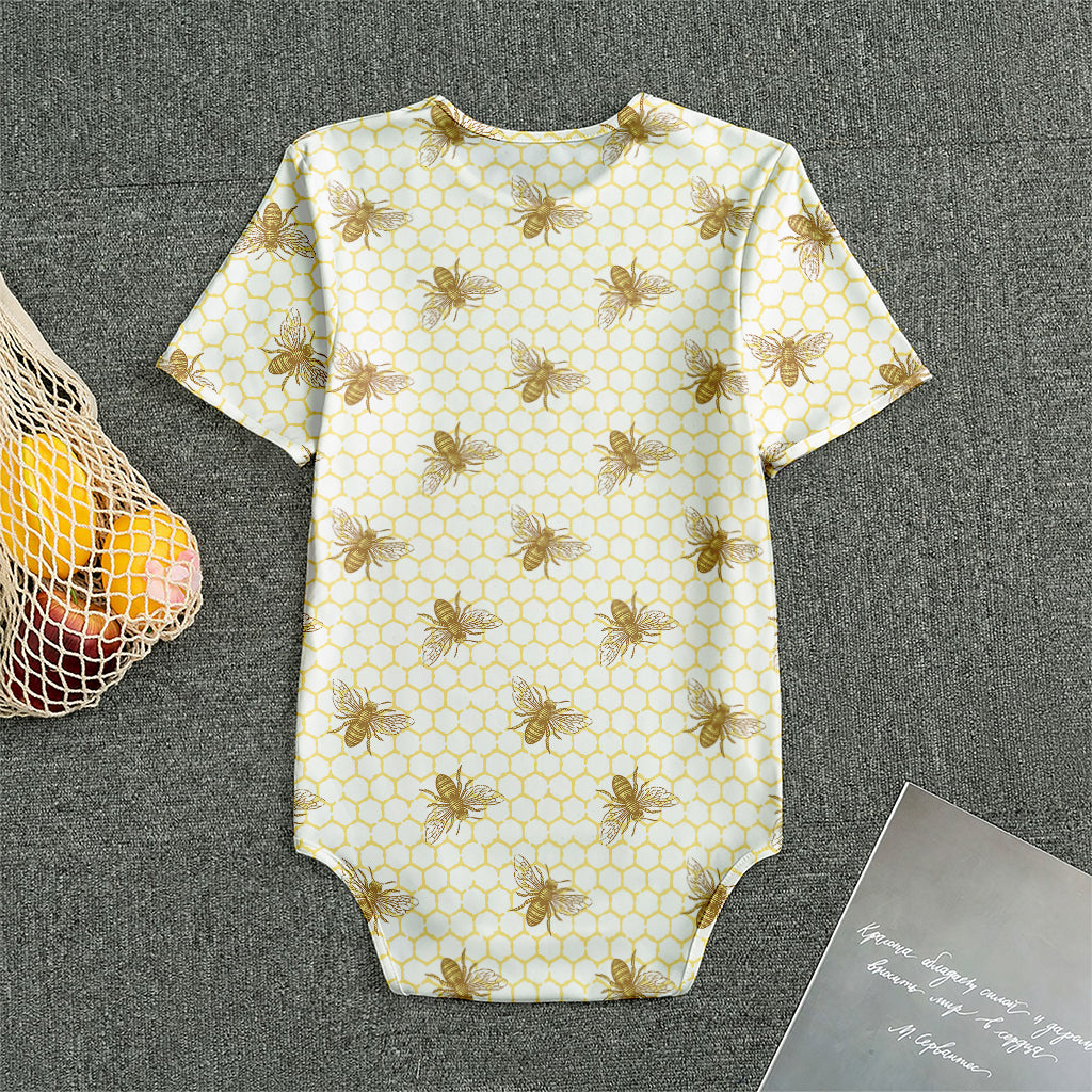 Honey Bee Hive Pattern Print Men's Bodysuit