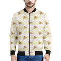 Honey Bee Hive Pattern Print Men's Bomber Jacket