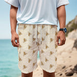 Honey Bee Hive Pattern Print Men's Cargo Shorts
