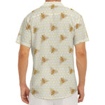 Honey Bee Hive Pattern Print Men's Deep V-Neck Shirt