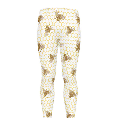 Honey Bee Hive Pattern Print Men's leggings