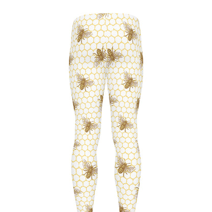 Honey Bee Hive Pattern Print Men's leggings