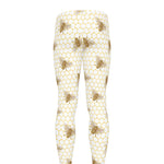 Honey Bee Hive Pattern Print Men's leggings