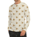 Honey Bee Hive Pattern Print Men's Long Sleeve Rash Guard