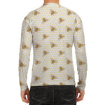 Honey Bee Hive Pattern Print Men's Long Sleeve Rash Guard