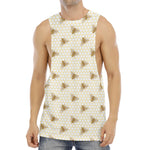 Honey Bee Hive Pattern Print Men's Muscle Tank Top