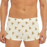 Honey Bee Hive Pattern Print Men's Short Boxer Briefs