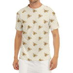 Honey Bee Hive Pattern Print Men's Short Sleeve Rash Guard
