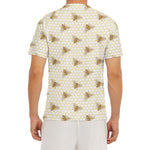 Honey Bee Hive Pattern Print Men's Short Sleeve Rash Guard